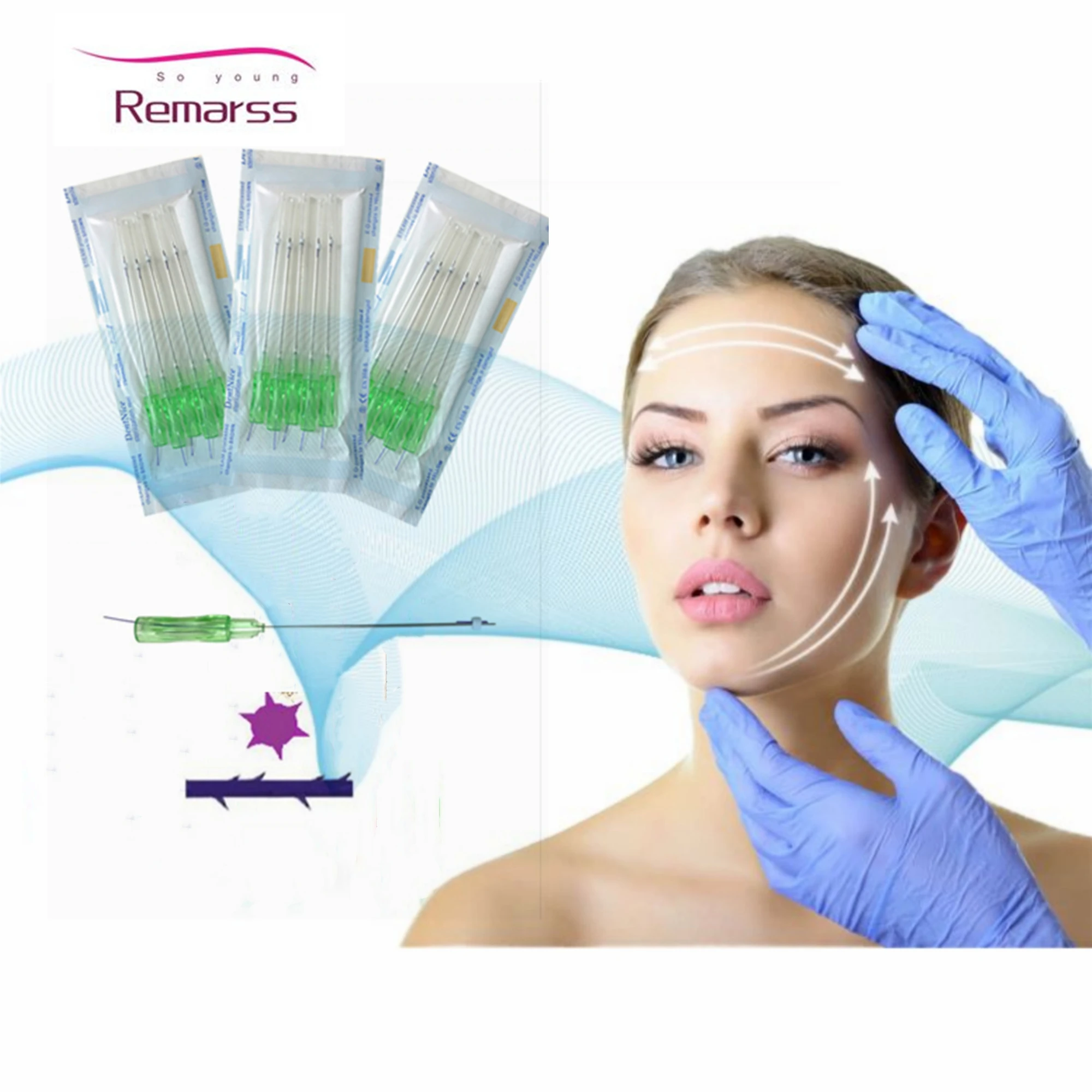 The high quality 2021 hot selling pdo thread lift cog 3d 4d 6d L blunt 21G60MM absorbable Korea