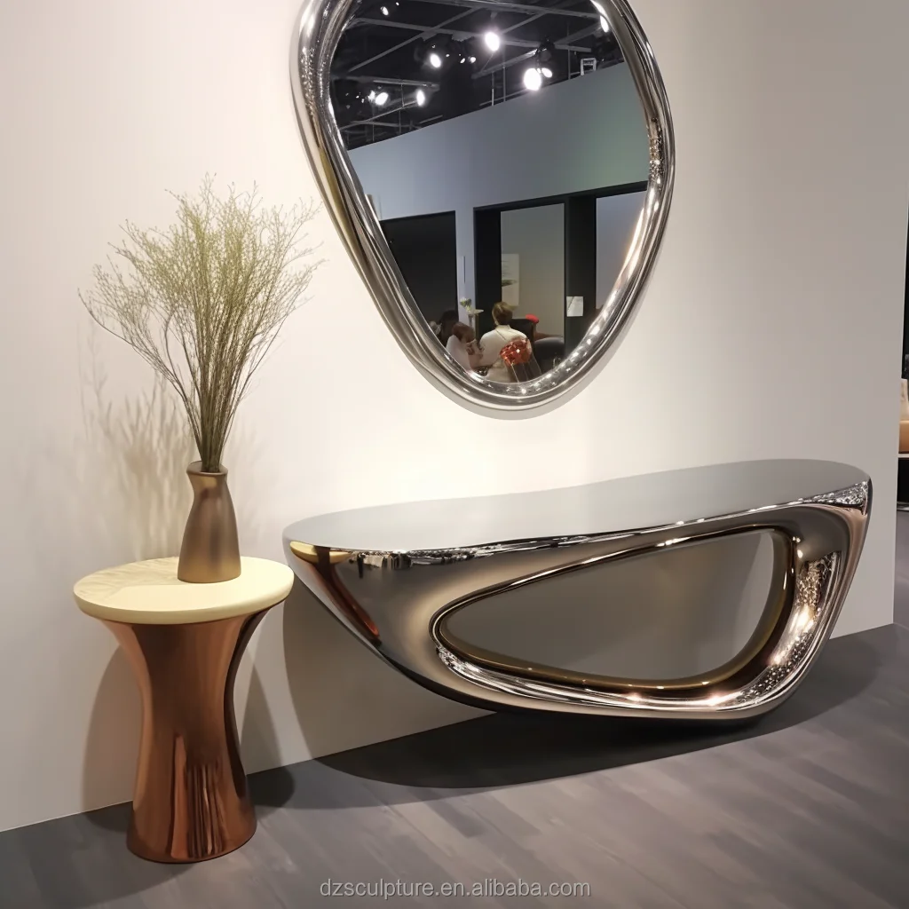 New Modern Italian Luxury Design Living Room Furniture Art Stainless Steel Metal Coffee Table