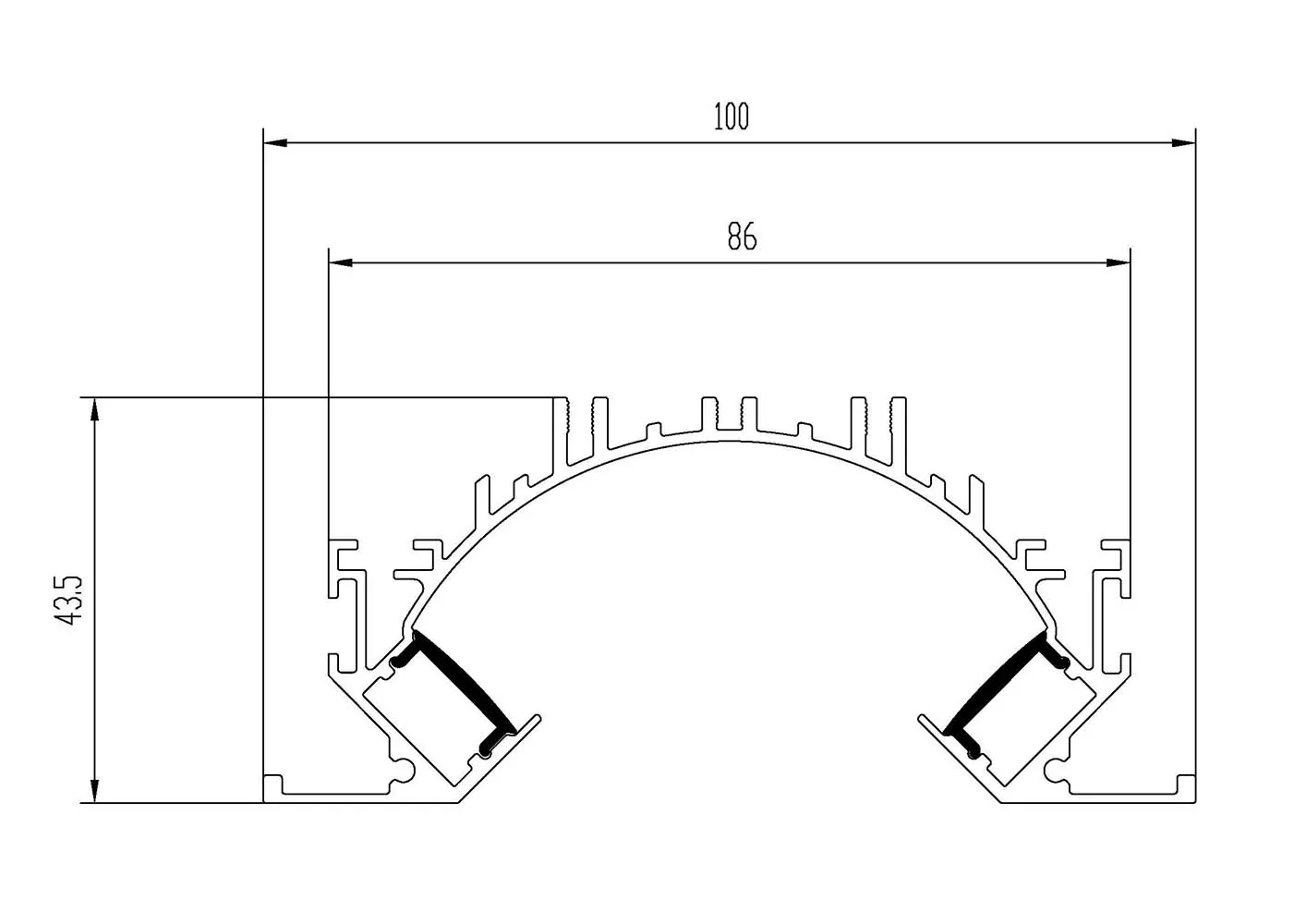 Wholesale LED Light Strip Recessed LED Ceiling  Light Aluminum Profile bending machine for aluminum profile