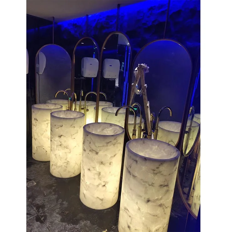 Translucent Faux Alabaster marble  basin/ink/vanity for bath room