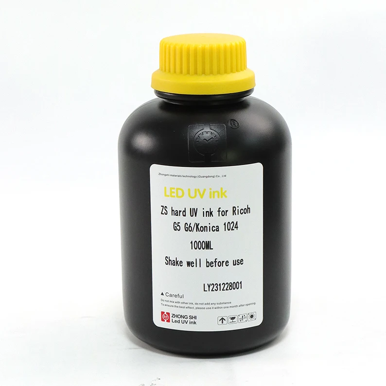 ZSink 1000ml hard flatbed printer uv curable ink for Epson i3200 /Ricoh G5 G6/ Konica 1024 print head