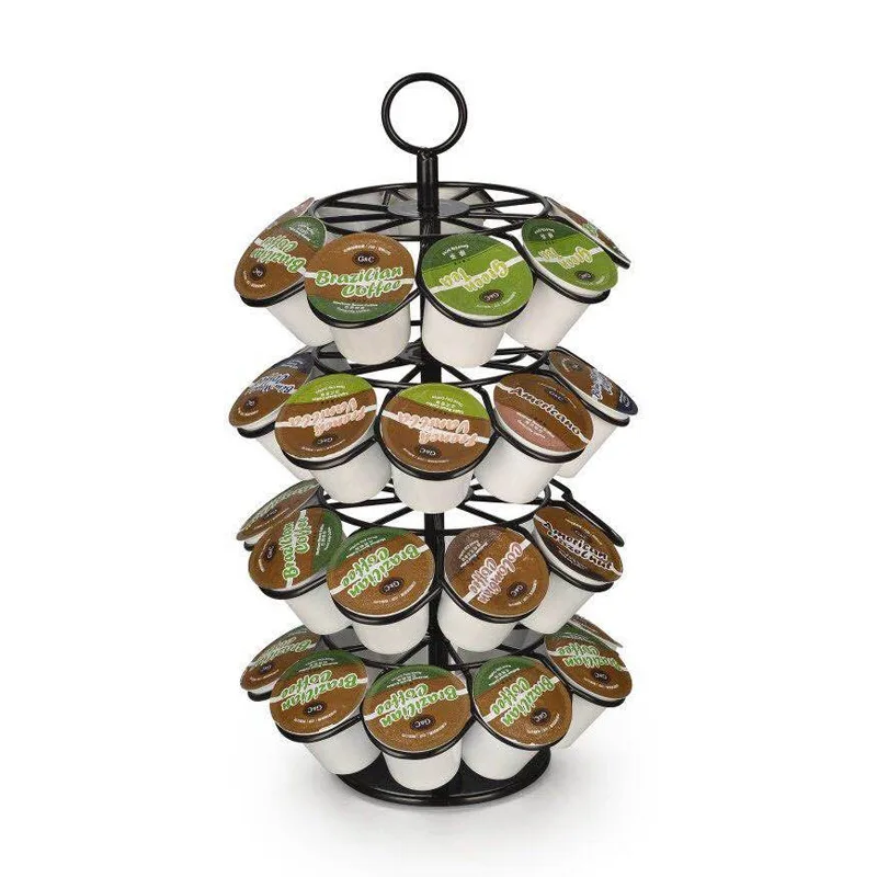 360 Rotating 36 Pods Stand 4-Tier K-CUP Dolce Gusto Coffee Capsule Storage Holder