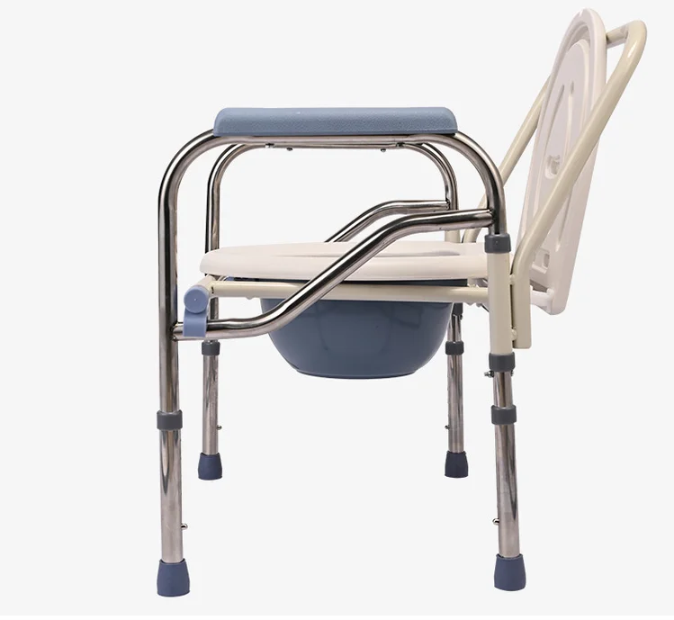 Spot Wholesale Multifunctional Equipment Chair Thickened Steel Pipe Shower Chair Height Adjustable Commode Chair