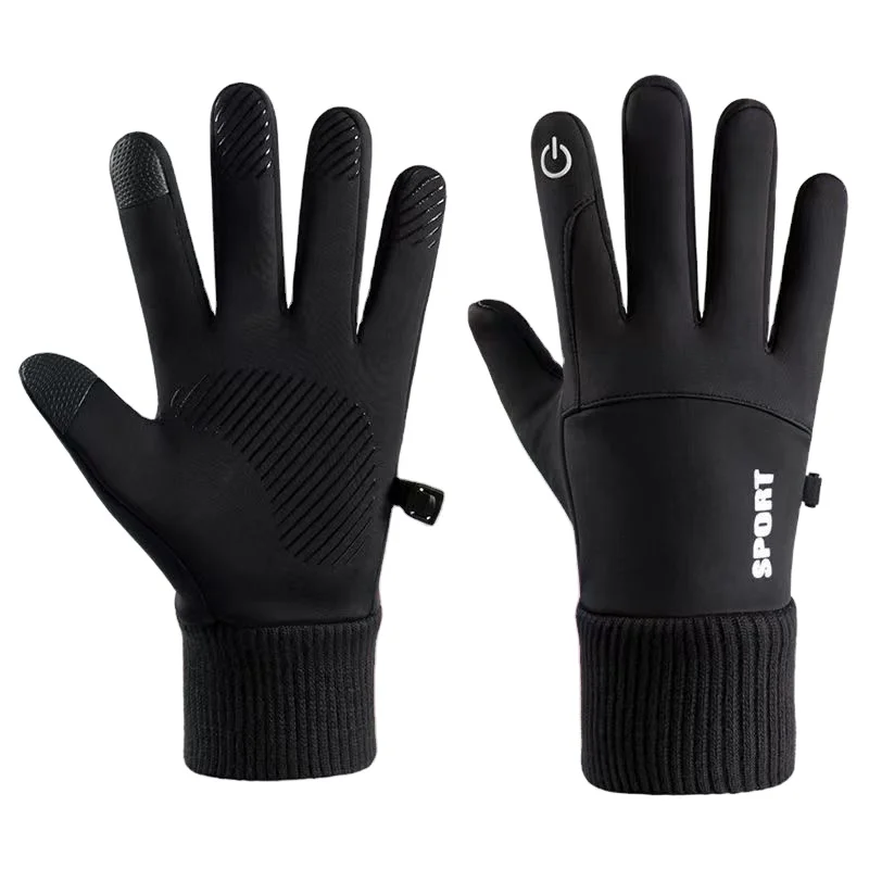 Custom Design Winter Cycling Racing Gloves Water Resistant Thermal Running Driving Hiking Windproof Screen Touch Cycling Glove