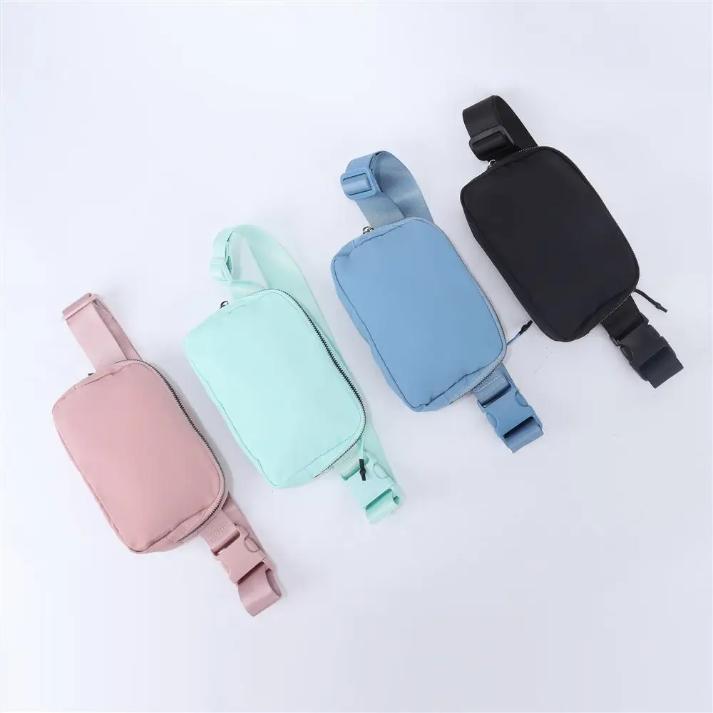 Women Men Water-Repellent Nylon Fabric Everywhere Belt Bag Crossbody Chest Bag Plastic Buckle Casual Anti-Theft Waist Belt Bags