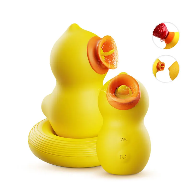 Duck Vibrating Tongue Licking Vagina Vibrator Clitoral Sucking Sucker Breast Sex Toys Machine For Woman Adult Erotic Products