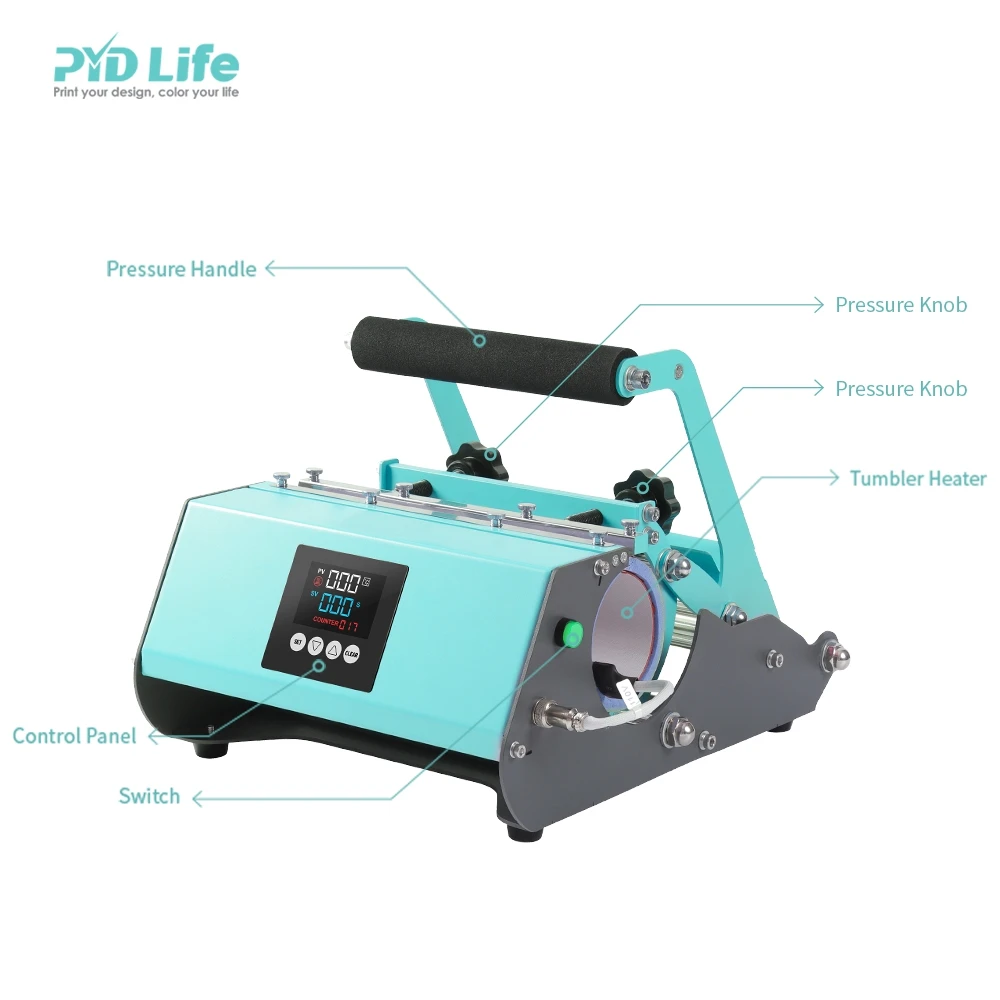 PYD Life RTS новейший Бесплатный Пользовательский логотип 20oz 30oz сублимационный пресс кружки тонкий прямой Бирюзовый стакан термопресс