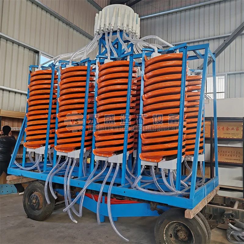 China 5LL-1200 High concentration black sand ilmenite tin heavy mineral separator gold chrome copper spiral concentrator plant
