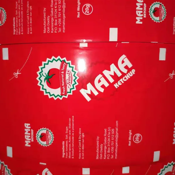 60 micron Tomato Paste Aluminum Foil Pouch / Tomato Sauce Packaging Material / Ketchup Plastic Packaging
