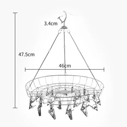 Wholesale Multi-Clips Hanger For Socks Stainless Steel Metal Socks Rack With Basket And Clips