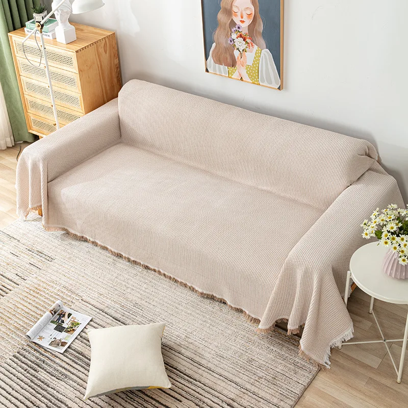 Solid Throw Blanket Picnic With Tassel Sofa Bed Decorative Sofa Cover Blankets Plaid For Nordic Ins Style Suitable