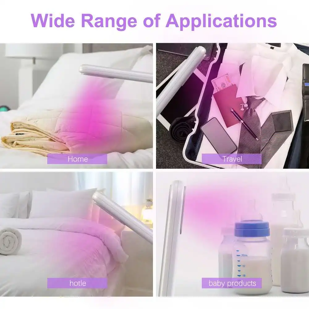 Muvtec New Portable Handheld UV Sterilizer UV  Disinfection Ultraviolet Light Sanitizer Wand with 3 UVC LED