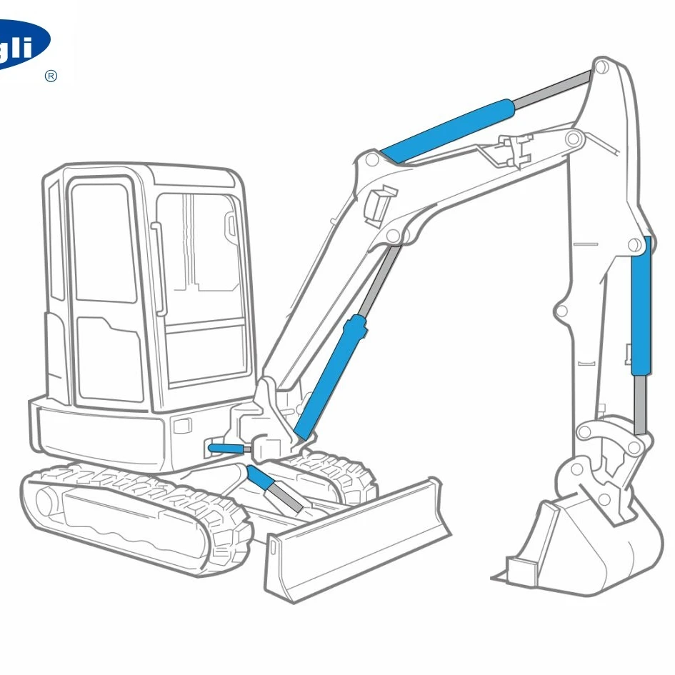Hengli hydraulic cylinder, hydraulic cylinder, bucket, boom and stick cylinder of small excavator under 10t