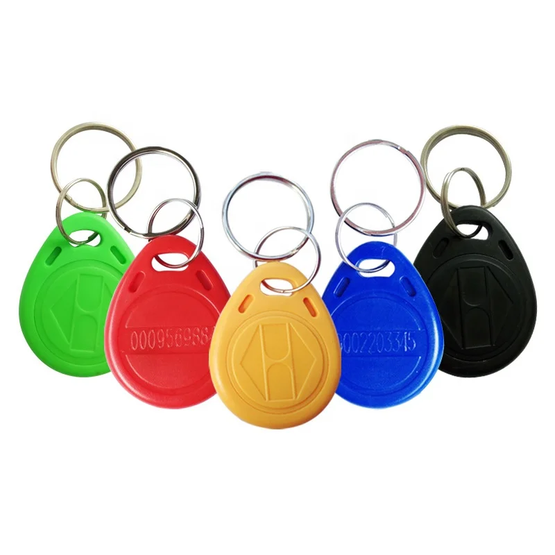 custom door access control ABS plastic material key chain ID IC 125khz 13.56mhz TK4100 chip waterproof rfid key fob keyfobs