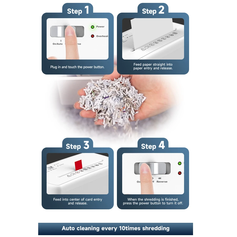 Hot sales 9.1L P4 6 sheets cross cut 40dB super silent paper shredder