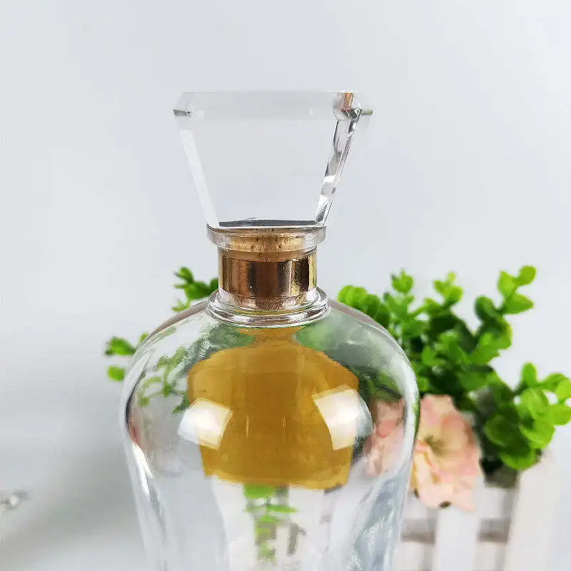 Customization Trapezoidal Decorative Wine Stopper Crystal Glass Wine Bottle Stopper Crystal Glass Bottle Wine Cork Stopper