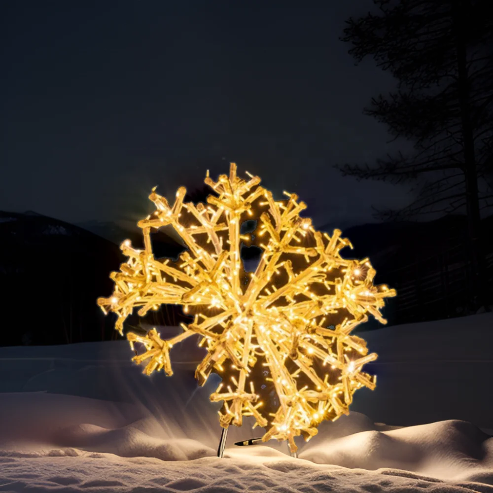 IP68 Christmas Light Outdoor-Proof LED Snowflake Light with Color Changing 3D Motif for Wedding Home Decoration