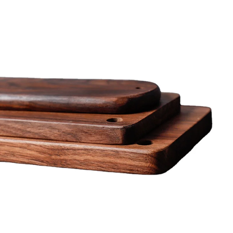 Quality Kitchen Customized Shape Black Wooden Chopping Blocks Beech Walnut Bread Sushi Pizza Cutting Board