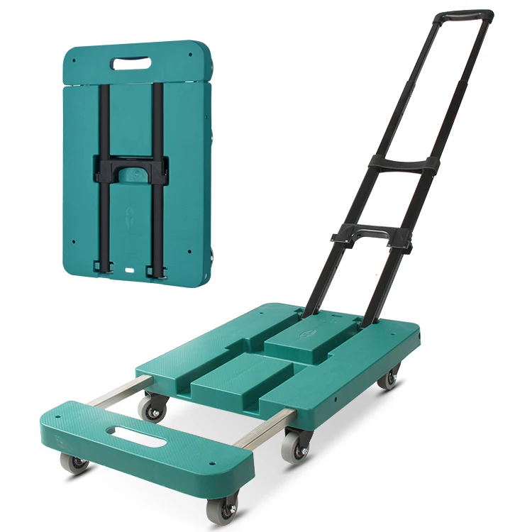 
Portable household 6 wheel folding small extensible foldable shopping cart anti-skid folding platform trolley 