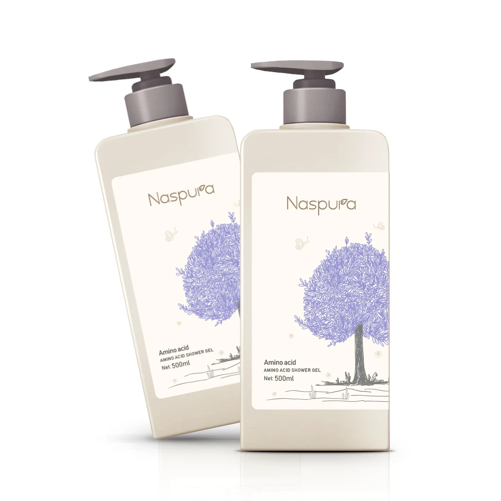 Nice smell Skin Ph value amino acid  hydrating body cleaning  and caring bath gel body wash cream for family using