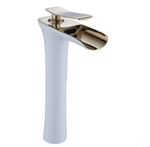 Feenice wenzhou factory manufacturer white gold waterfall mixer tap