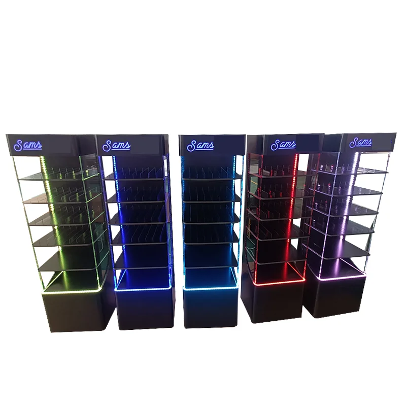 Bevis Customized Floor Acrylic Display Rack LED Display Stand for E products