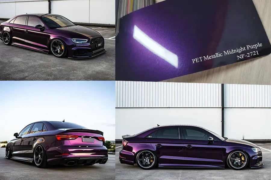 PET Release Liner Ultra Gloss Midnight Purple Car Wrap Vinyl Film for Car Decoration