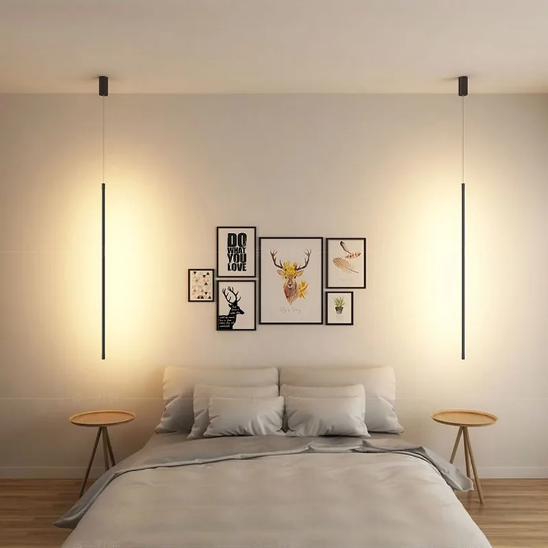 modern simple minimalist design indoor decoration hotel room bedroom bedside acrylic led chandelier
