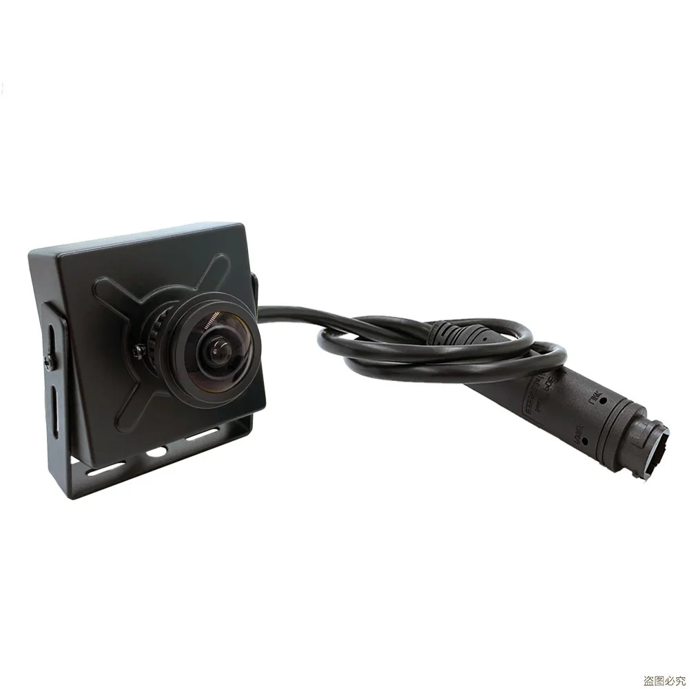 4.0Megapixel network on vif p2p POE H.265 MINI size square wired IP Camera 180 Degree 1.7mm Fisheye Lens POE Miniature webcam