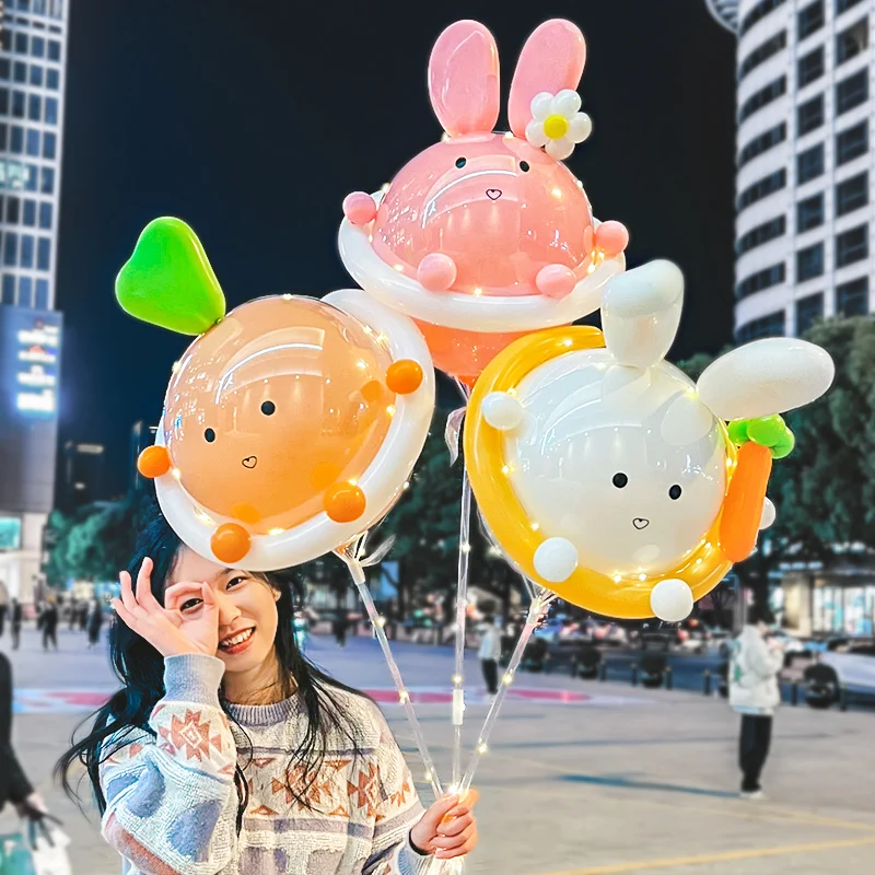 2023 DIY Cartoon Balloon Luminous Christmas Gift Birthday Party Wedding Anime LED Bobo Balloon Stand Birthday Party Decoration