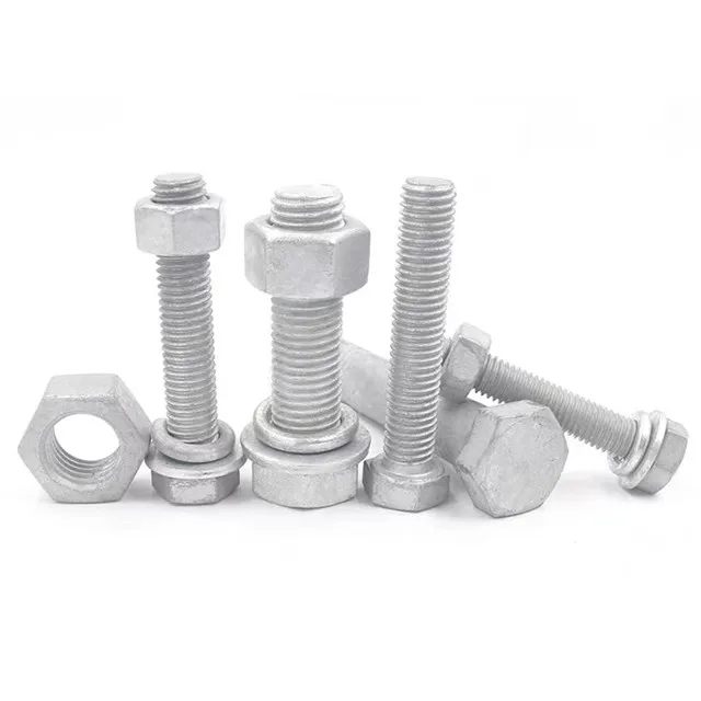 Hot-dip galvanised hexagon head bolts hot dip zinc (chemistry) Pole bolts