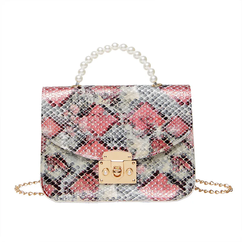 
Cross-border Hot Sale 2021 New Personality Creative Snake Pattern Pearl Handbag Fashion All-match Chain Shoulder Bag 