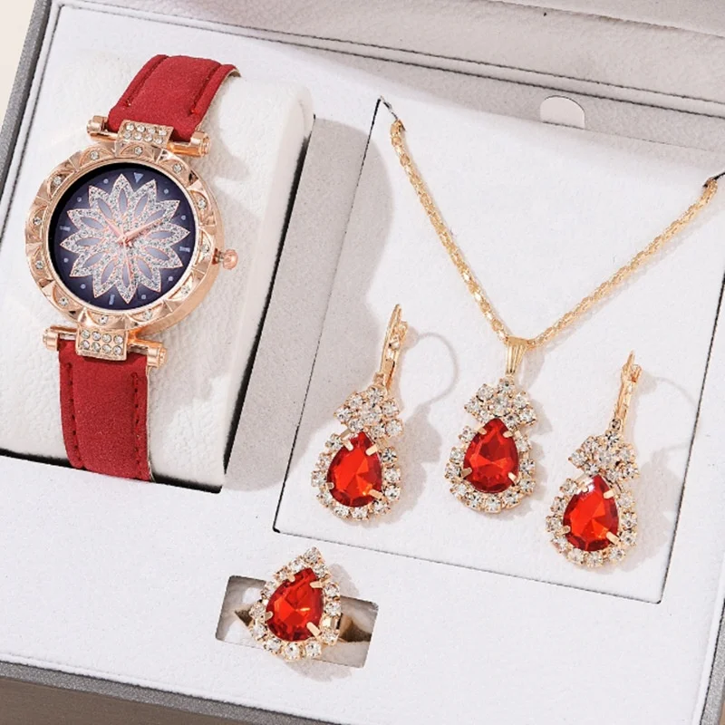 Luxury Jewelry Watches Bracelets Earring Necklace Jewelry Watch Gift Set Box Accessories Luxury Watch Set
