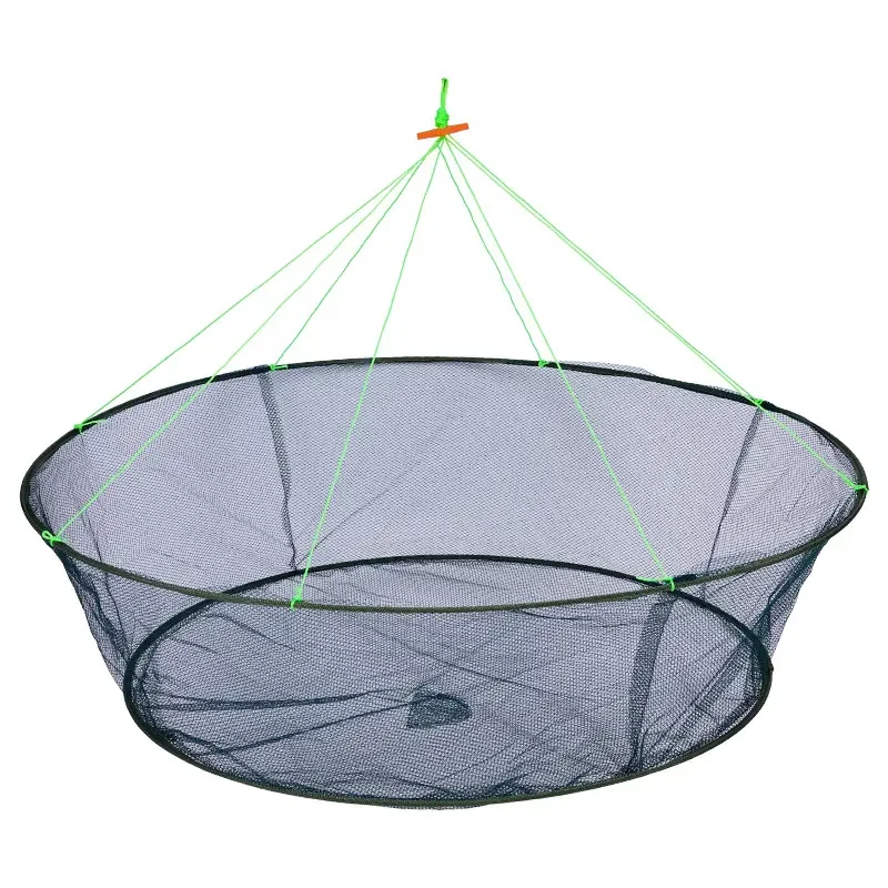 New diameter 2 meter nylon open folding freshwater fishing net with fishing line and handle for fish, shrimp, and crabs
