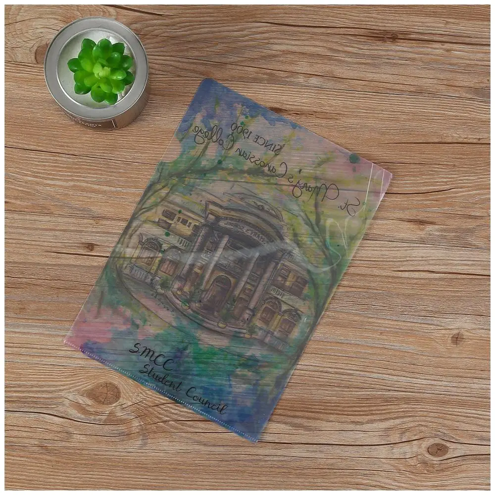 
Custom decorative A4 size PP plastic clear L shape file folder 