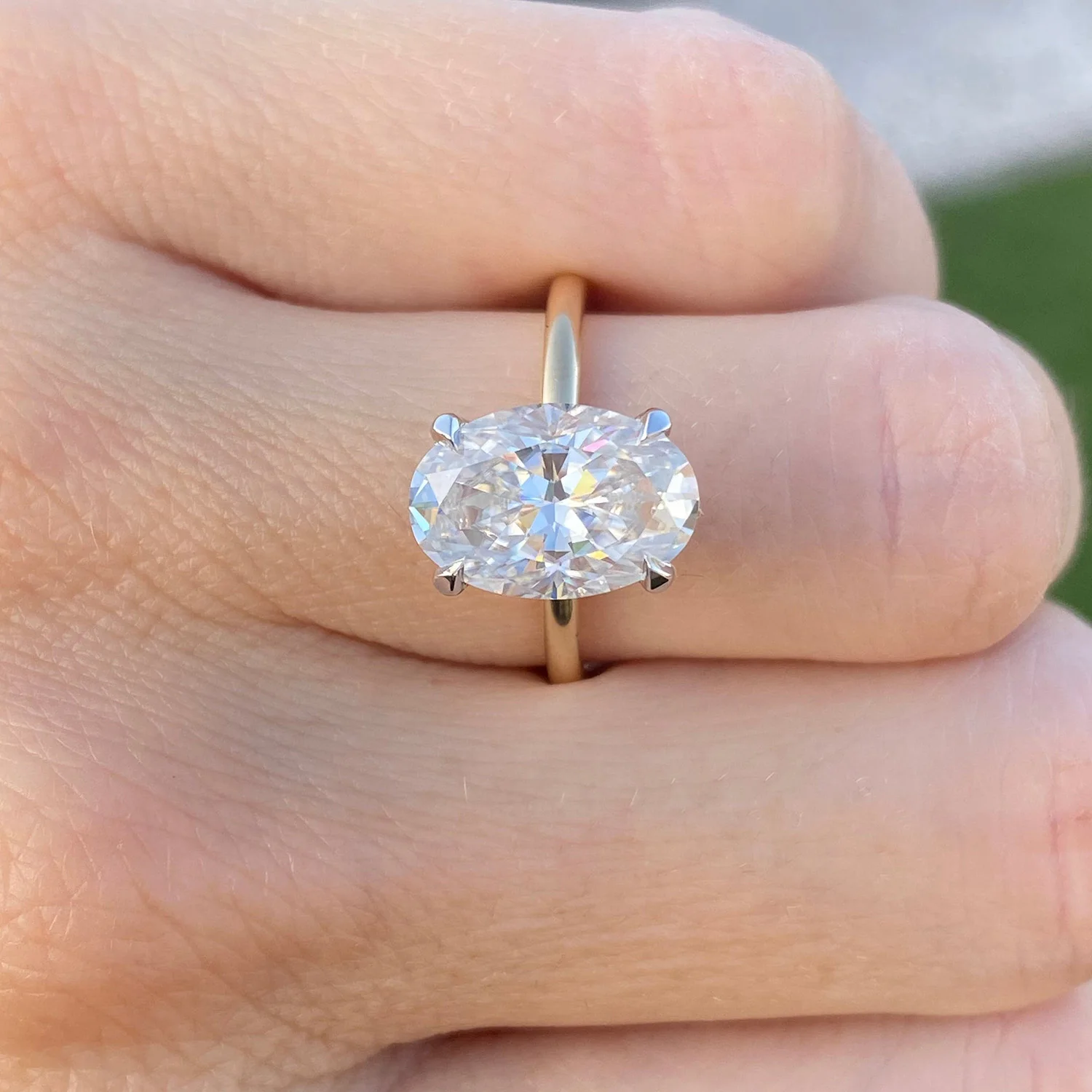 Custom VVS IGI GIA Certified HPHT CVD 2CT 4CT Lab Grown Diamond Emerald 10K 14K Gold Fine Jewelry Engagement Oval Ring For Women