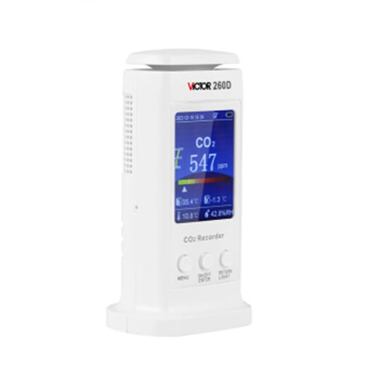 VC260D CO2 Monitor with USB Temperature and Humidity Air Quality Tester 3 In 1 Carbon Dioxide Recorder