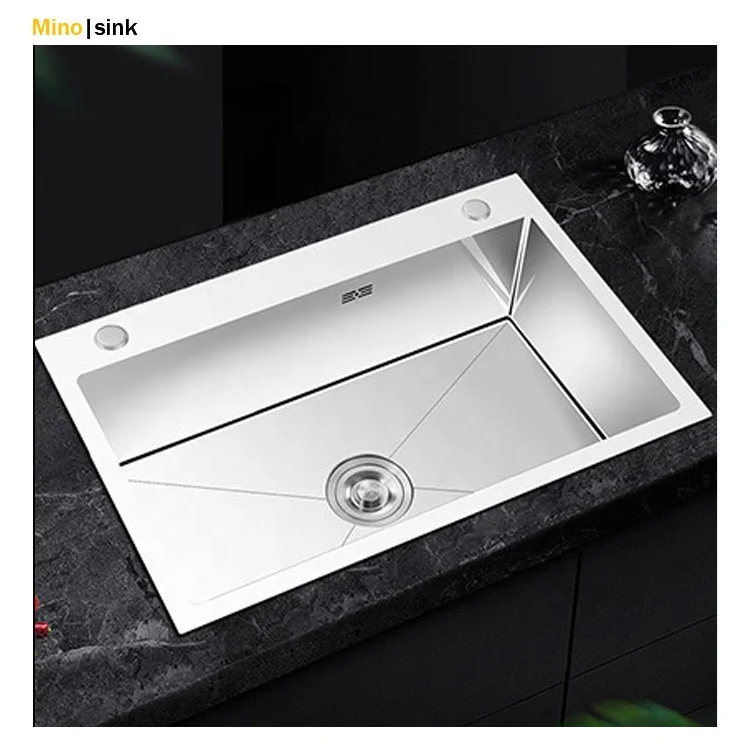 China Wholesale Simple Modern Style 304 Stainless Steel Single Pressed One Bowl Kitchen Sink Custom