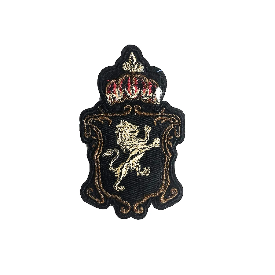 New Arrival Lion Crown Special Embroidery Sew On Patches For Clothing Design Patch Custom Logo Badge