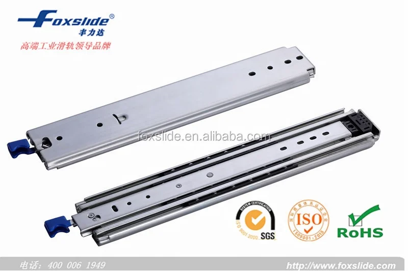 Foxslide 220 KG Draw Industrial Sliding Rails with Super Loading Locking Telescopic Glide Heavy Duty Ball Bearing Drawer Slide
