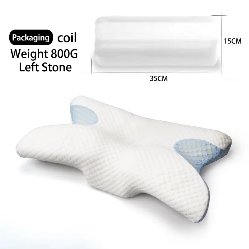JYM  Slow rebound memory foam pillow to relieve neck pain, cervical spine pillow, healthy sleep butterfly pillow