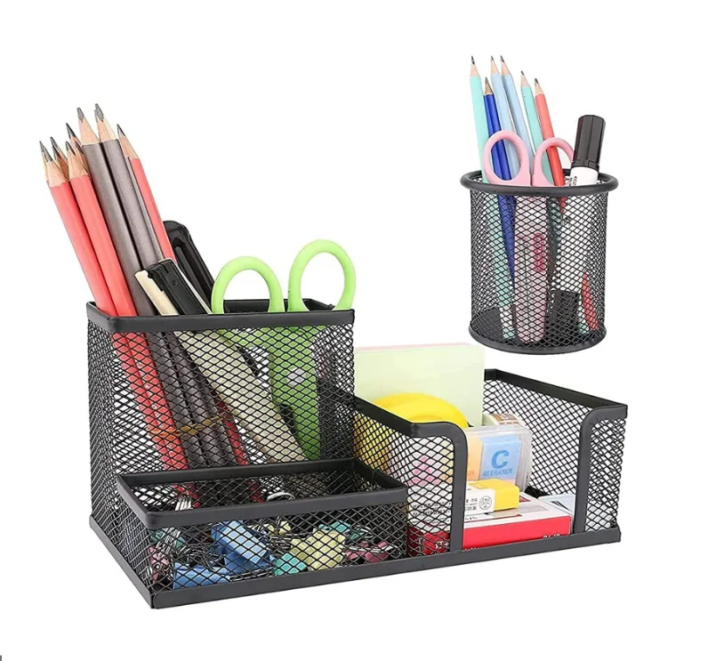 3 отделения сетчатые офисные принадлежности аксессуары Кэдди с круглой ручкой подстаканник органайзер для стола