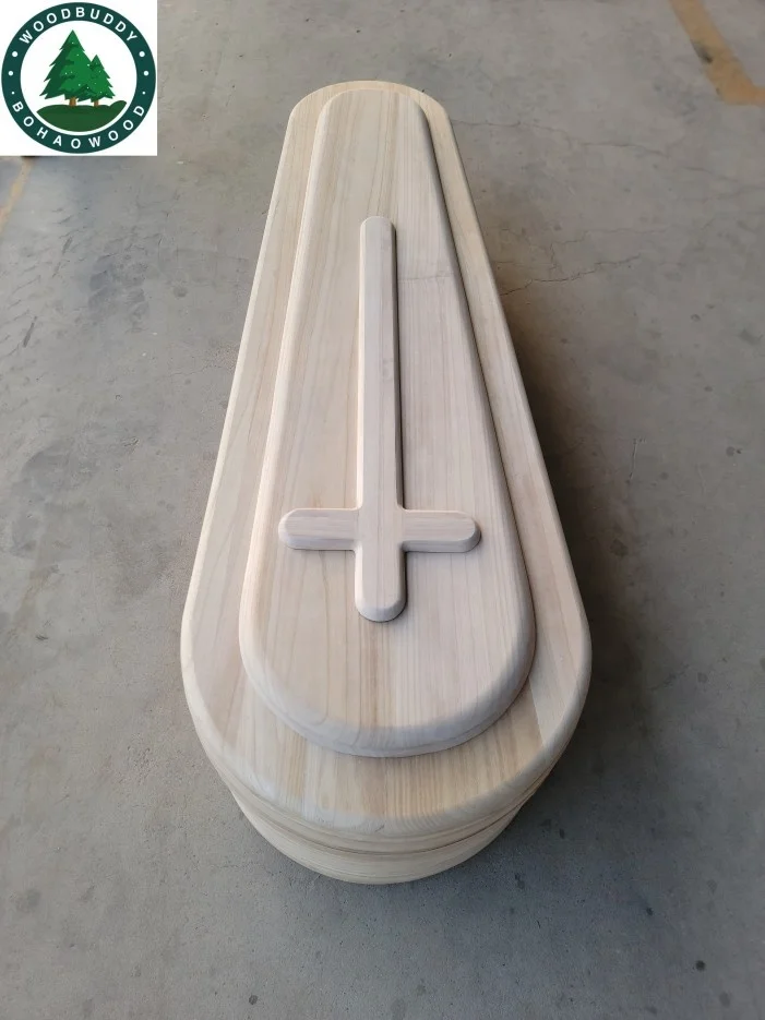 HEZE Factory sale affordable knocked down wooden coffin with color / plain paulownia coffin