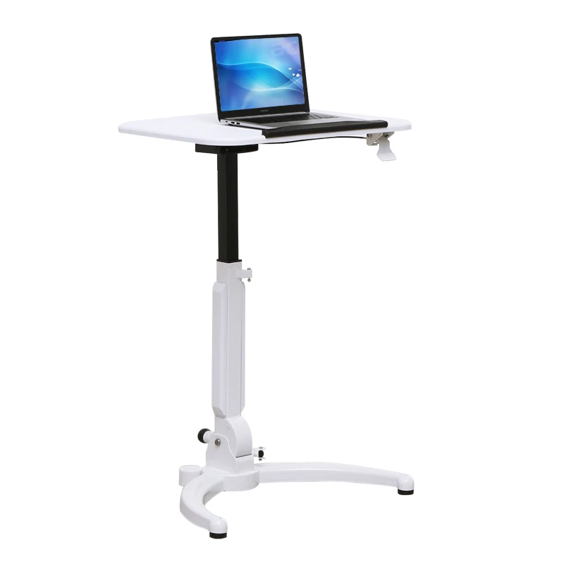 Height Adjustable Foldable Computer Mobile Laptop Standing  Desk  With Wheels