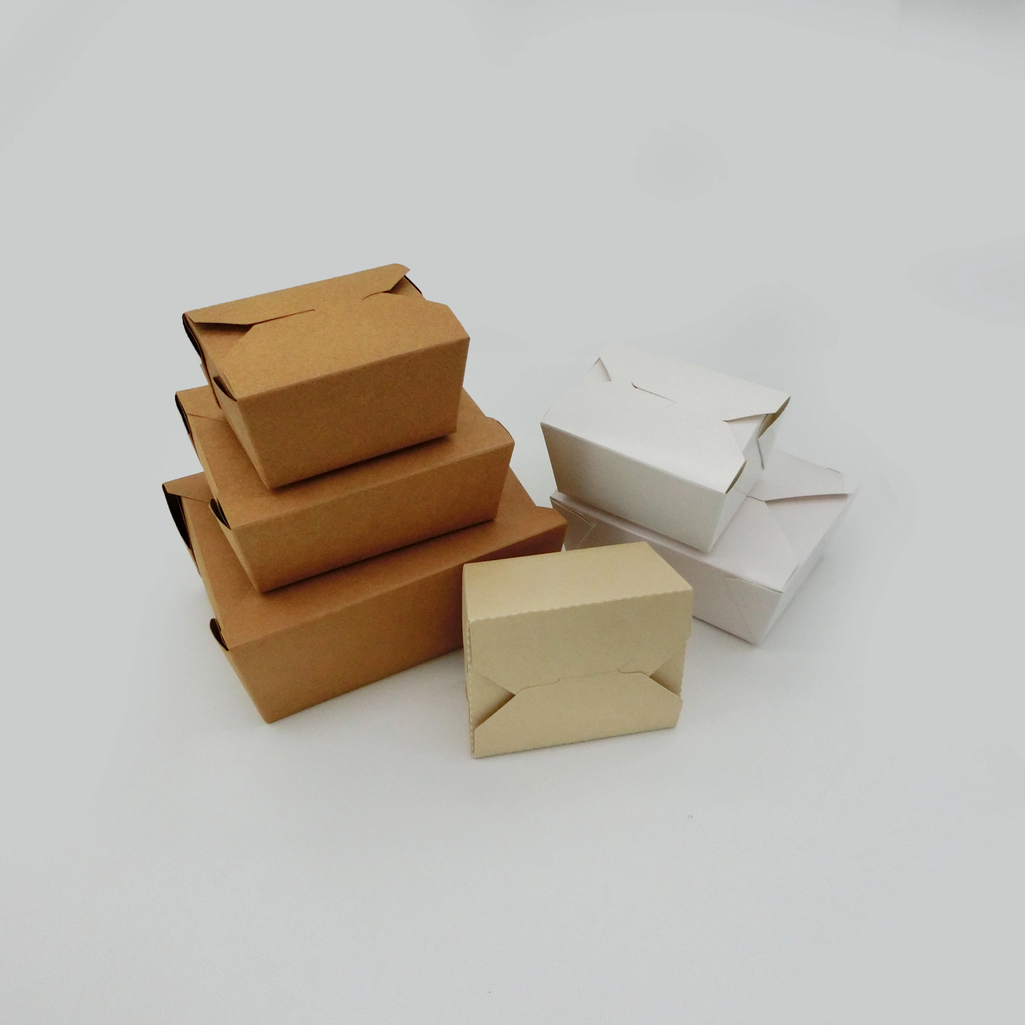 Wholesale Recycled Raw Material Rectangle Salad Fruit Lunch Takeaway Food Packaging Kraft Paper Box
