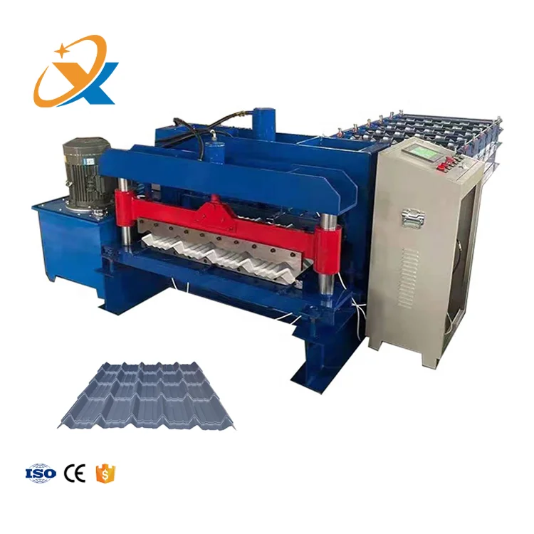 Glazed Tile Making Machine Step Tiles Roll Forming Machines Galvanized Steel Roofing Sheet Press Machine