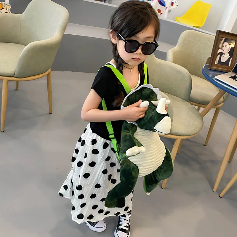 Drop shipping Dinosaur bag 2024 new parent-child backpack cool cartoon big dinosaur backpack plush child bag foreign trade