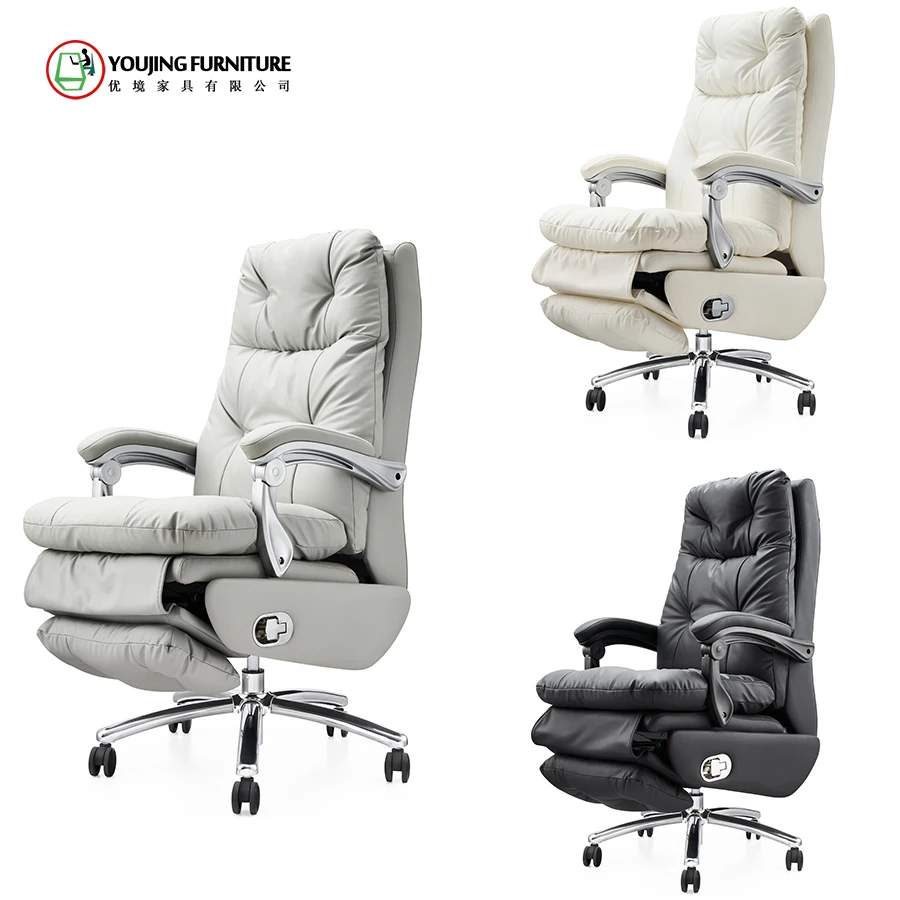 White big size electric office  chair leather boss work chair automatic modern business chair