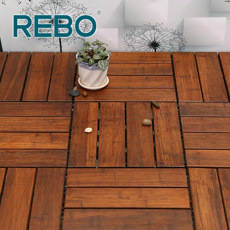 Eco click house bamboo outdoor decking flooring tile
