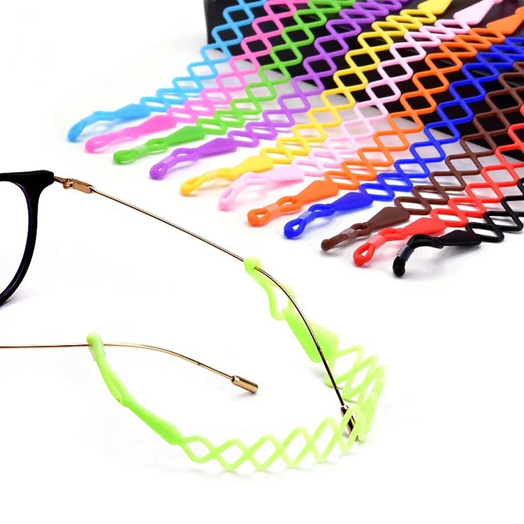 Оптовая продажа, силиконовый держатель цепочки для очков, мягкие шнуры для очков, силиконовый шнур для очков